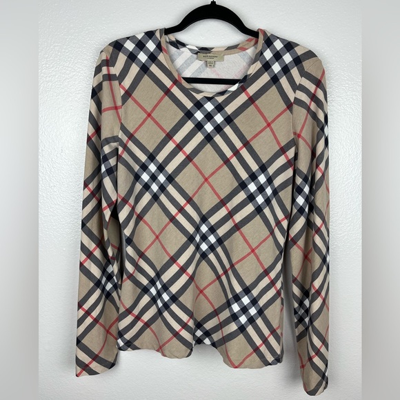 Burberry Beige, Red and Black Nova Check Blouse - Picture 1 of 4